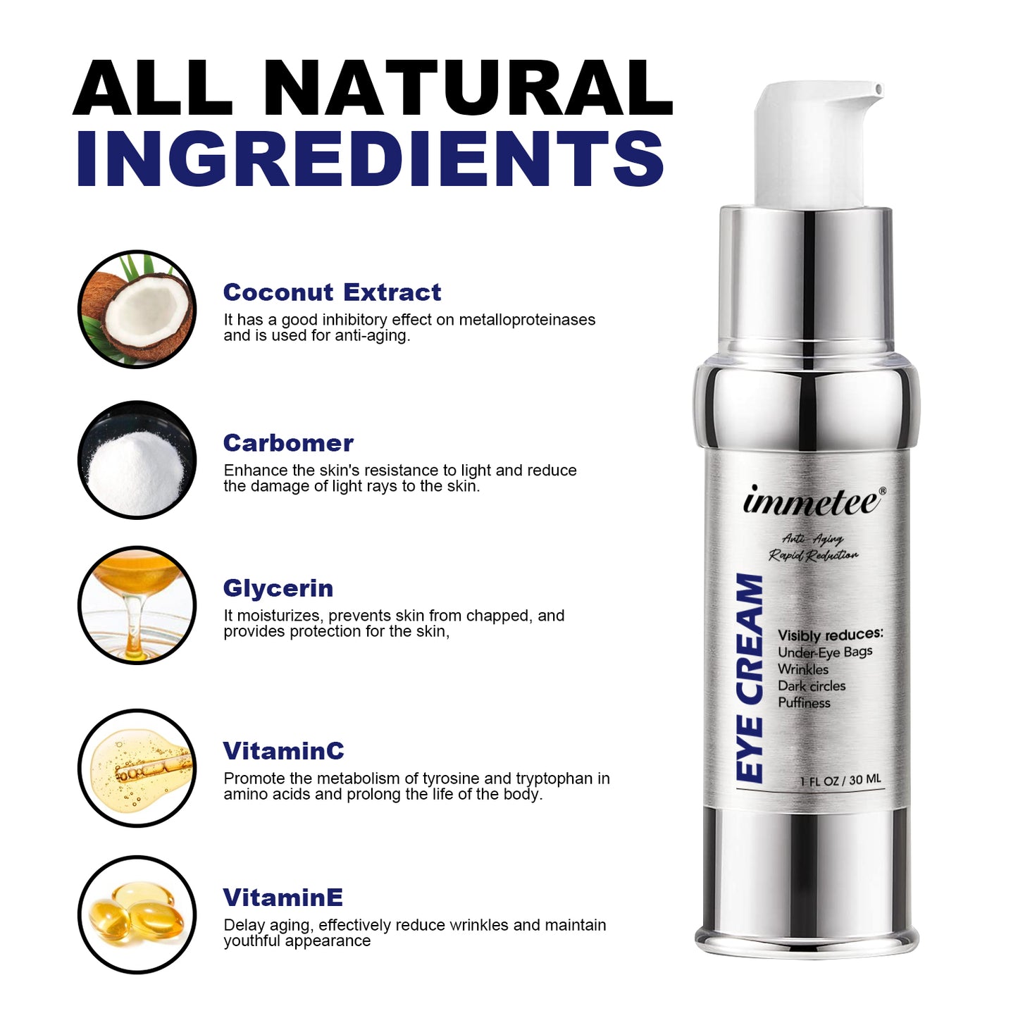 Vitamin C Instant Eye Cream for Anti-Aging & Brightening